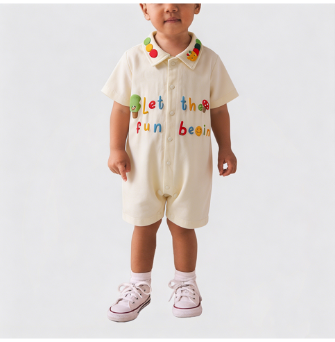 Boys' Caterpillar Pattern Onesie Boys' Caterpillar Pattern Onesie