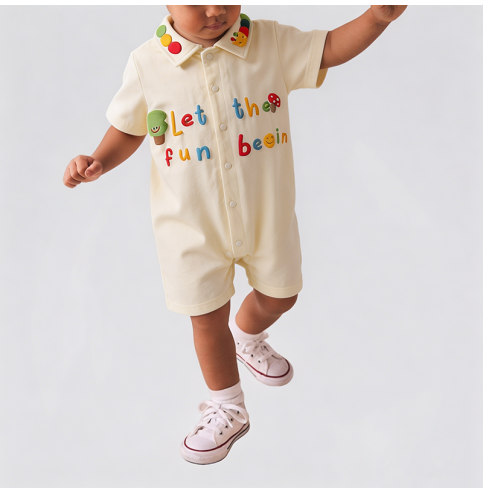 Boys' Caterpillar Pattern Onesie Boys' Caterpillar Pattern Onesie