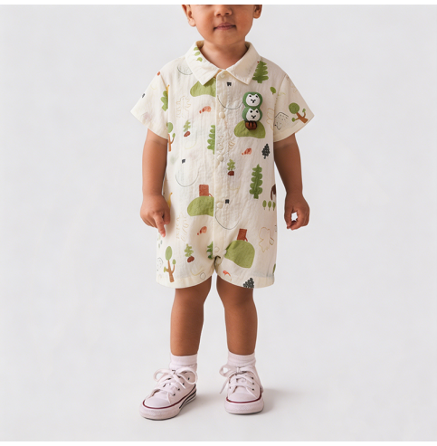 Tree Print Boys' Onesie