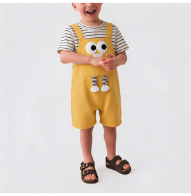 Yellow Overalls Onesie for Boys