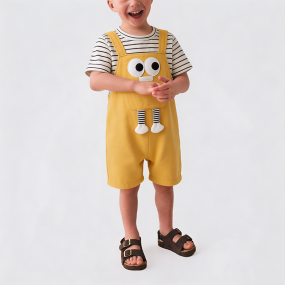 Yellow Overalls Onesie for Boys