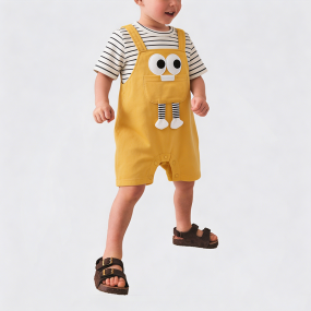 Yellow Overalls Onesie for Boys