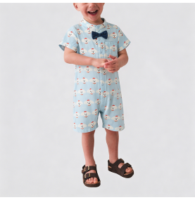 Light Blue Boys' Summer Onesie