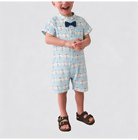 Light Blue Boys' Summer Onesie Light Blue Boys' Summer Onesie