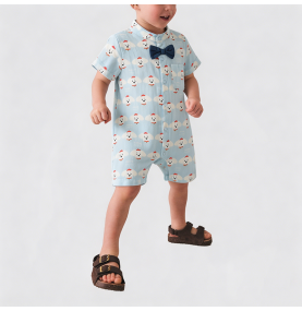 Light Blue Boys' Summer Onesie