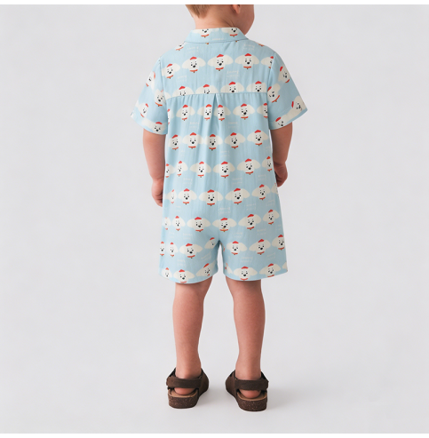 Light Blue Boys' Summer Onesie Light Blue Boys' Summer Onesie