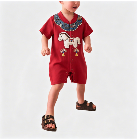 Boys' Chinese-Style Onesie Boys' Chinese-Style Onesie