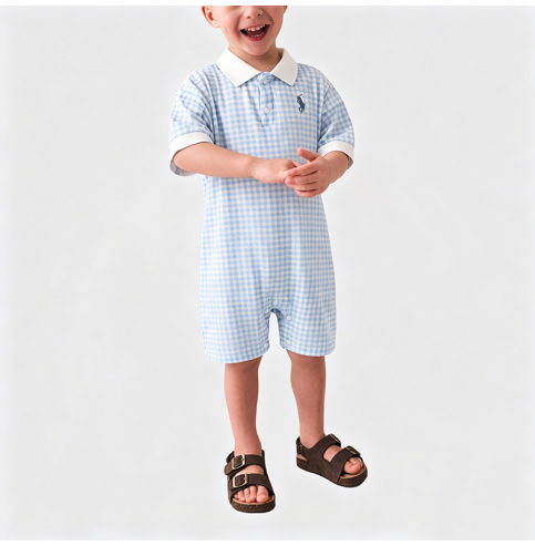 Light Blue Plaid Boys' Onesie Light Blue Plaid Boys' Onesie