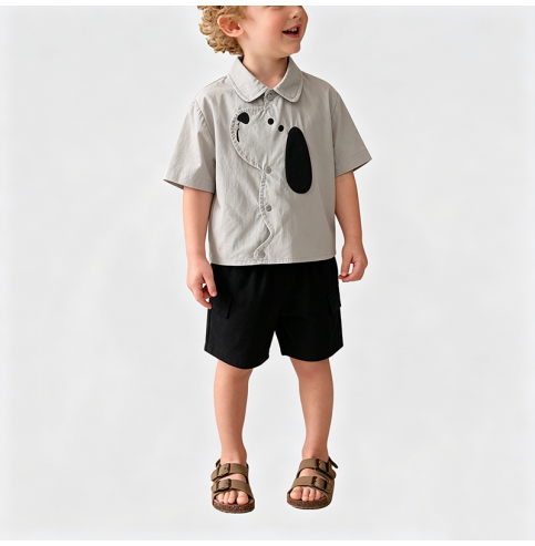 Boys' Shirt and Shorts Two-Piece Set