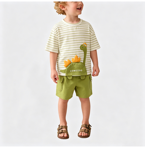 Boys' Summer Green Two-Piece Set
