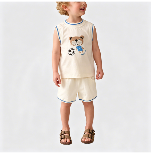 Boys' Off-White Summer Outfit Set Boys' Off-White Summer Outfit Set