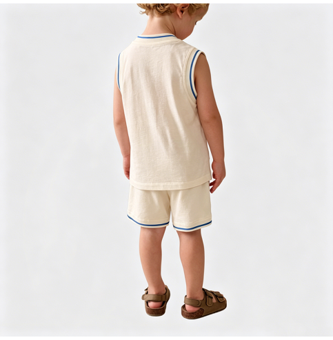 Boys' Off-White Summer Outfit Set Boys' Off-White Summer Outfit Set