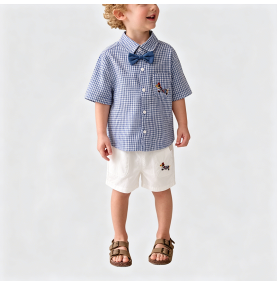 Boys' Plaid Short-Sleeve Two-Piece Set