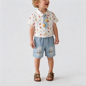 Two-Piece Boys' Collared Shirt Set