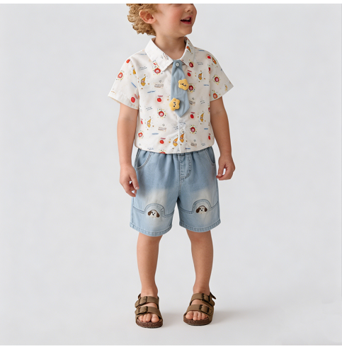 Two-Piece Boys' Collared Shirt Set