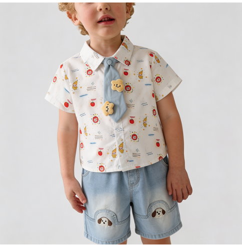 Two-Piece Boys' Collared Shirt Set