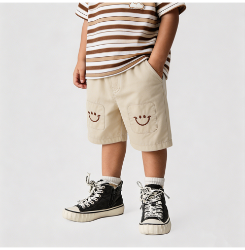 Summer Brown Striped Short-Sleeve Set Summer Brown Striped Short-Sleeve Set