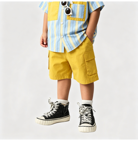 Summer Striped Shirt and Shorts Two-Piece Set Summer Striped Shirt and Shorts Two-Piece Set