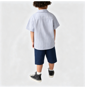 Boys' Striped Shirt and Shorts Summer Set