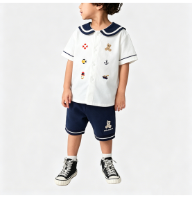 Boys' White School Style Suit
