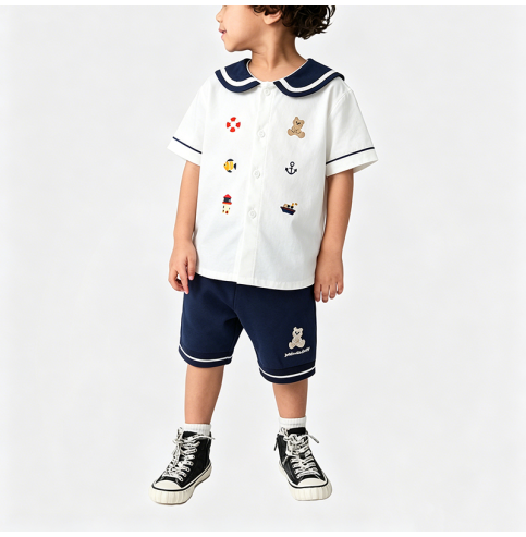 Boys' White School Style Suit