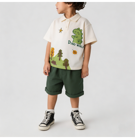 Dinosaur Print Boys' Summer Outfit
