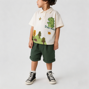 Dinosaur Print Boys' Summer Outfit