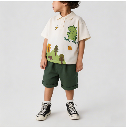 Dinosaur Print Boys' Summer Outfit Dinosaur Print Boys' Summer Outfit