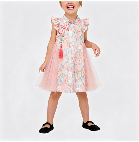 Girls' Modified Cheongsam Dress Girls' Modified Cheongsam Dress