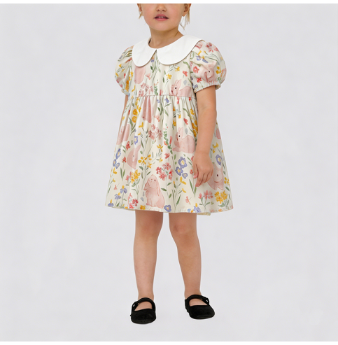 Girls' Bunny Print Dress Girls' Bunny Print Dress