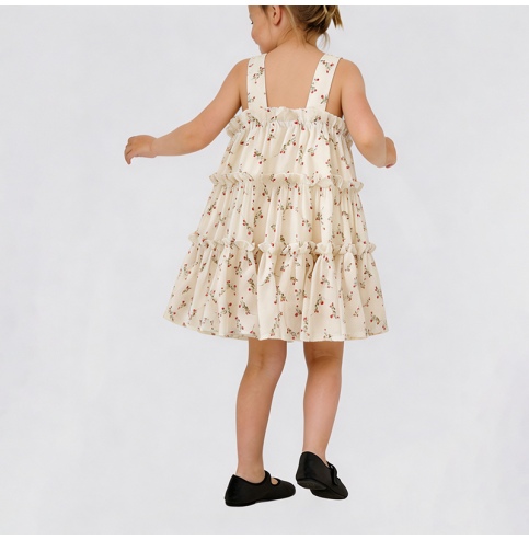 Girls' Floral Sundress with Straps Girls' Floral Sundress with Straps