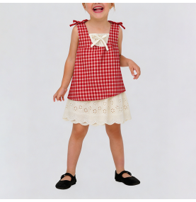 Girls' Faux Two-Piece Dress