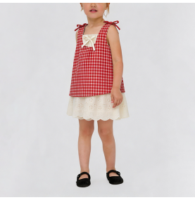 Girls' Faux Two-Piece Dress