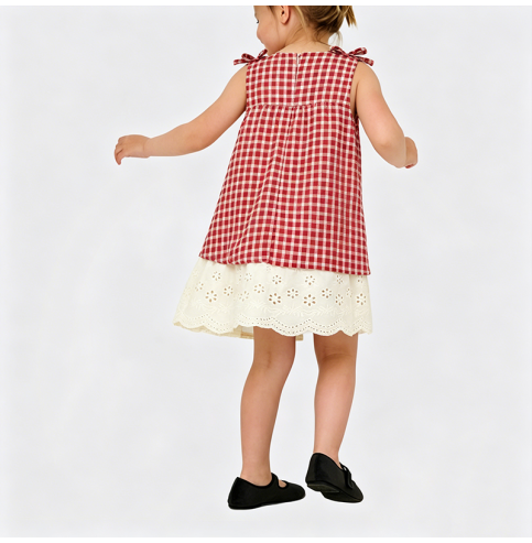 Girls' Faux Two-Piece Dress