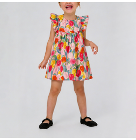 Tulip Print Dress for Girls