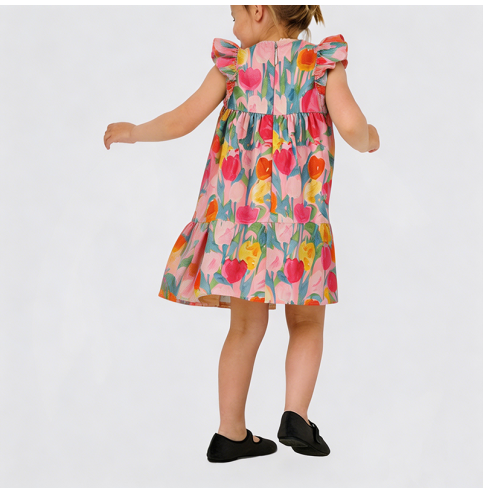 Tulip Print Dress for Girls Tulip Print Dress for Girls