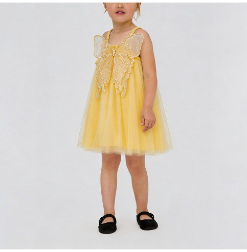 Girls' Yellow Mesh Dress Girls' Yellow Mesh Dress