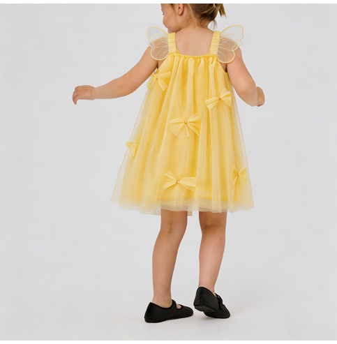 Girls' Yellow Mesh Dress Girls' Yellow Mesh Dress