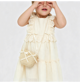 Girls' Lace-Trimmed Dress