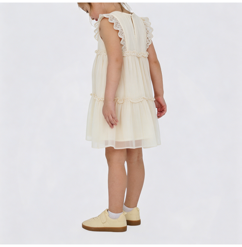 Girls' Lace-Trimmed Dress Girls' Lace-Trimmed Dress