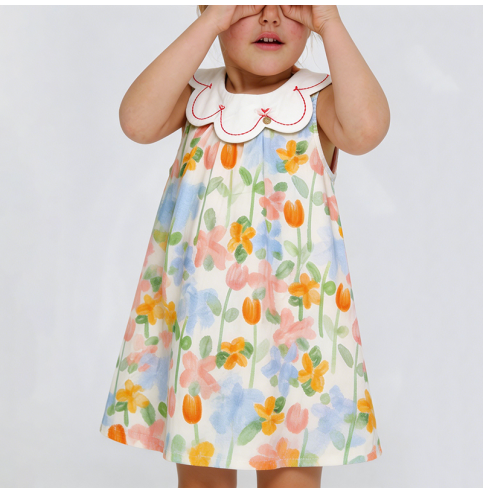 Girls' Colorful Floral Print Dress Girls' Colorful Floral Print Dress