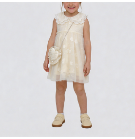 Peter Pan Collar Apricot Dress