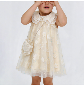 Peter Pan Collar Apricot Dress