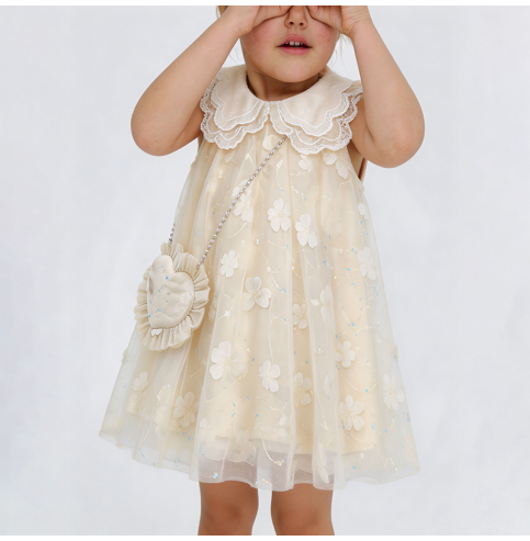 Peter Pan Collar Apricot Dress