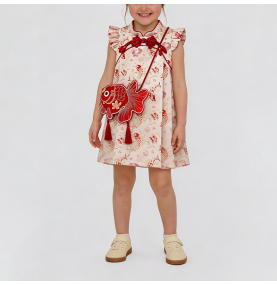 Koi Fish Print Girls' Dress