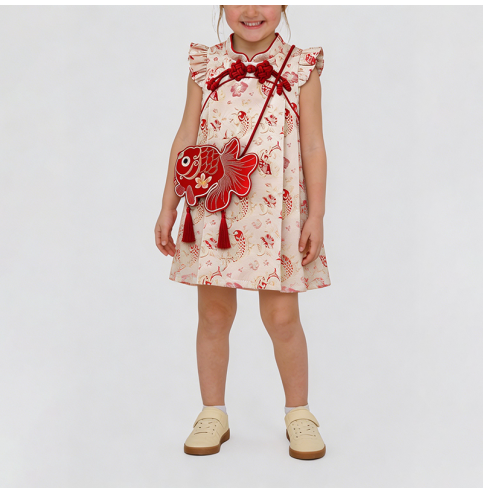 Koi Fish Print Girls' Dress Koi Fish Print Girls' Dress