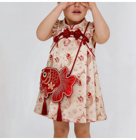 Koi Fish Print Girls' Dress