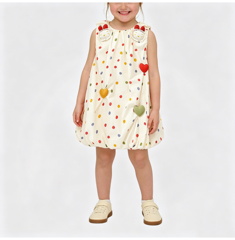 Girls' Colorful Polka Dot Overall Dress Girls' Colorful Polka Dot Overall Dress