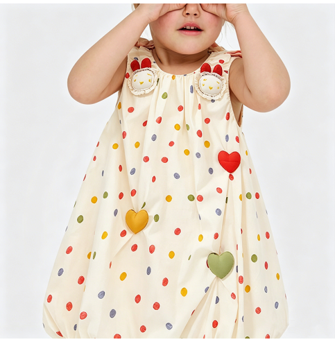 Girls' Colorful Polka Dot Overall Dress Girls' Colorful Polka Dot Overall Dress