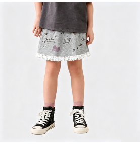 Girls' Gray A-line Skirt